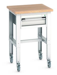 Mobile Moveable Production Line  Component Workstands Bott 1 Drawer Adjustable MPX Workstand 750x750x840-1140mm H